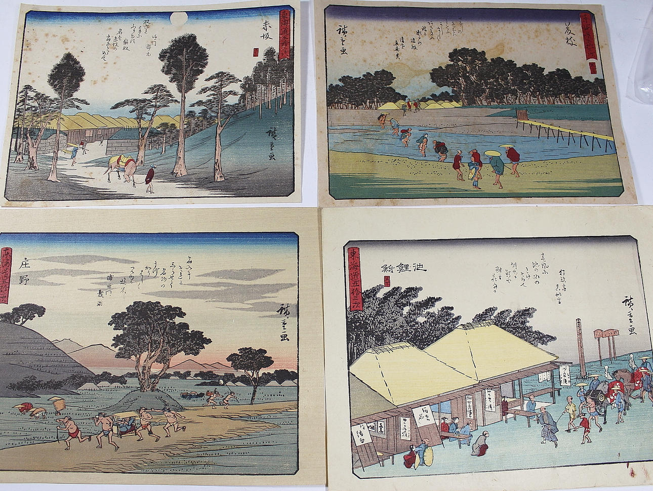 TRÄSNITT, 4 st, signerade Ando Hiroshige, Japan, tidigt 1900-tal.