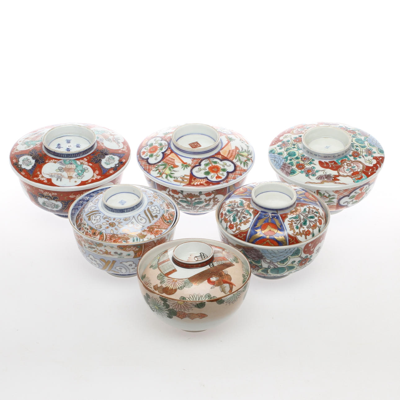 PARTI PORSLIN, 6 delar, orientaliskt, mestadels troligen Japan.