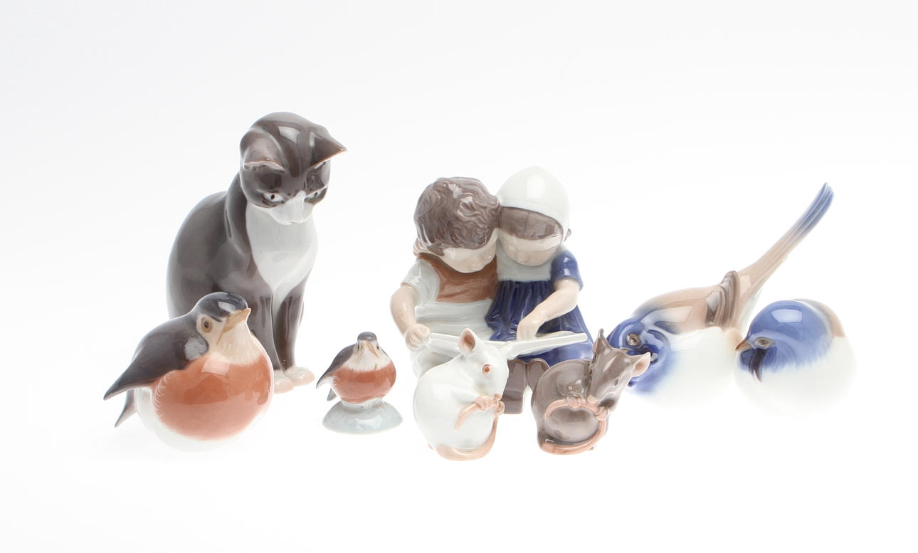 FIGURINER, 8 st. Bing & Gröndahl och Royal Copenhagen.
