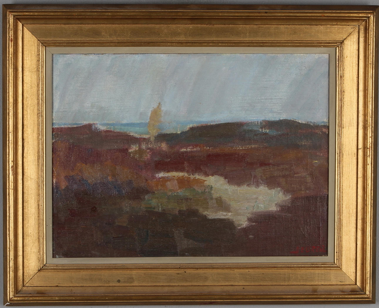 SVEN DEURELL. Landskap, olja på pannå, signerad.