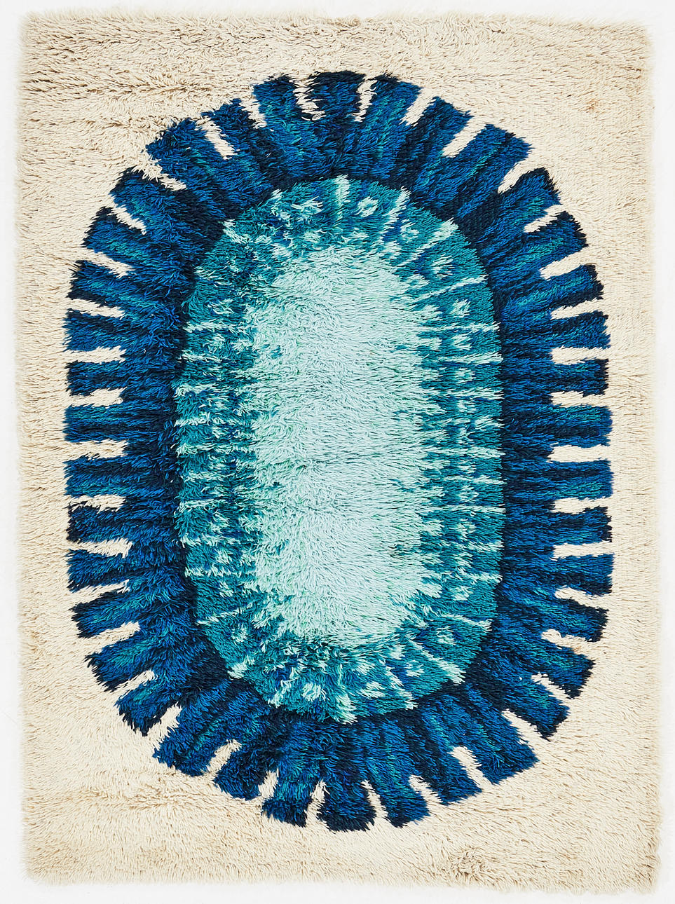 RYA, maskinvävd "Cesar-rya" 1960/70-tal, lugg av ull.