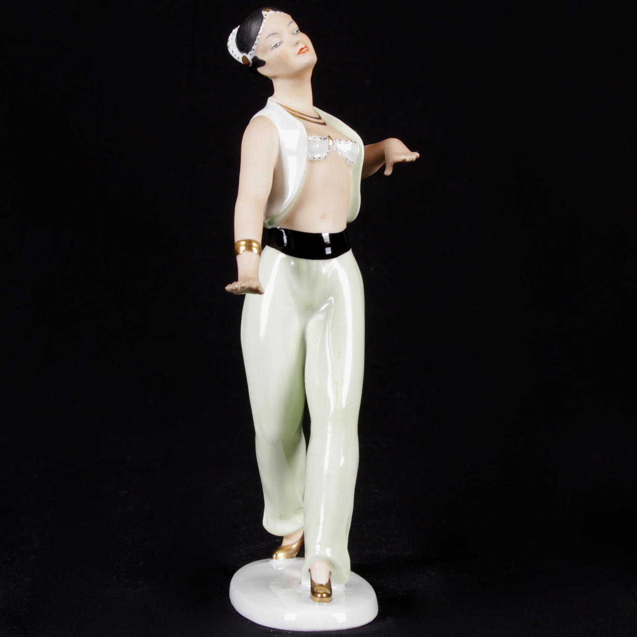 FIGURIN, porslin, orientalisk dansare, art deco, Wallendorf, 1900-tal.