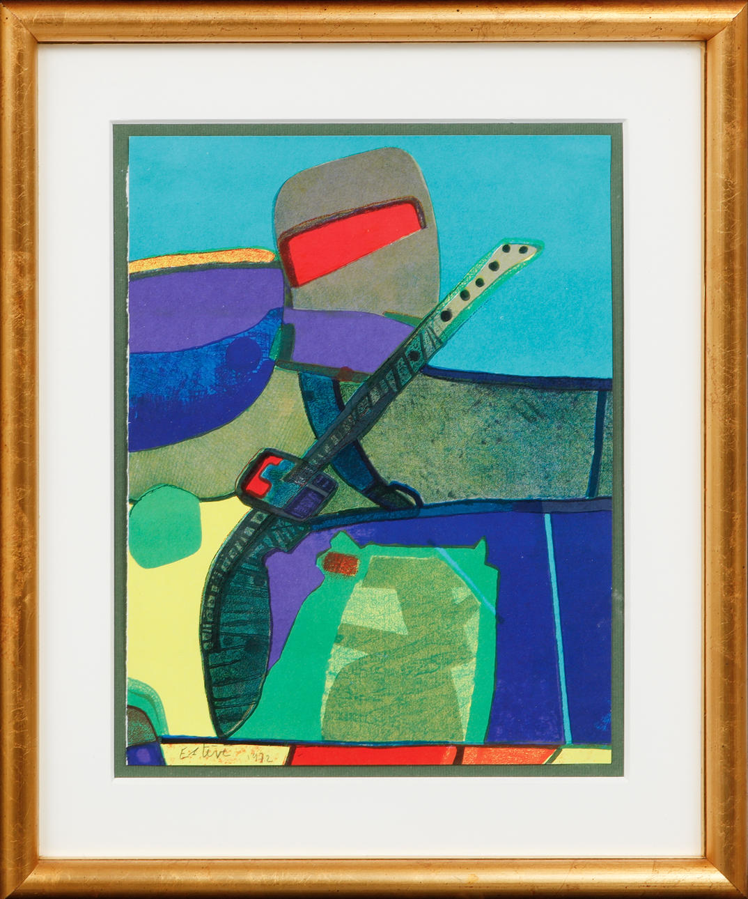 MAURICE ESTÈVE. Composition, lithograph in colours, signed and dated 1972.