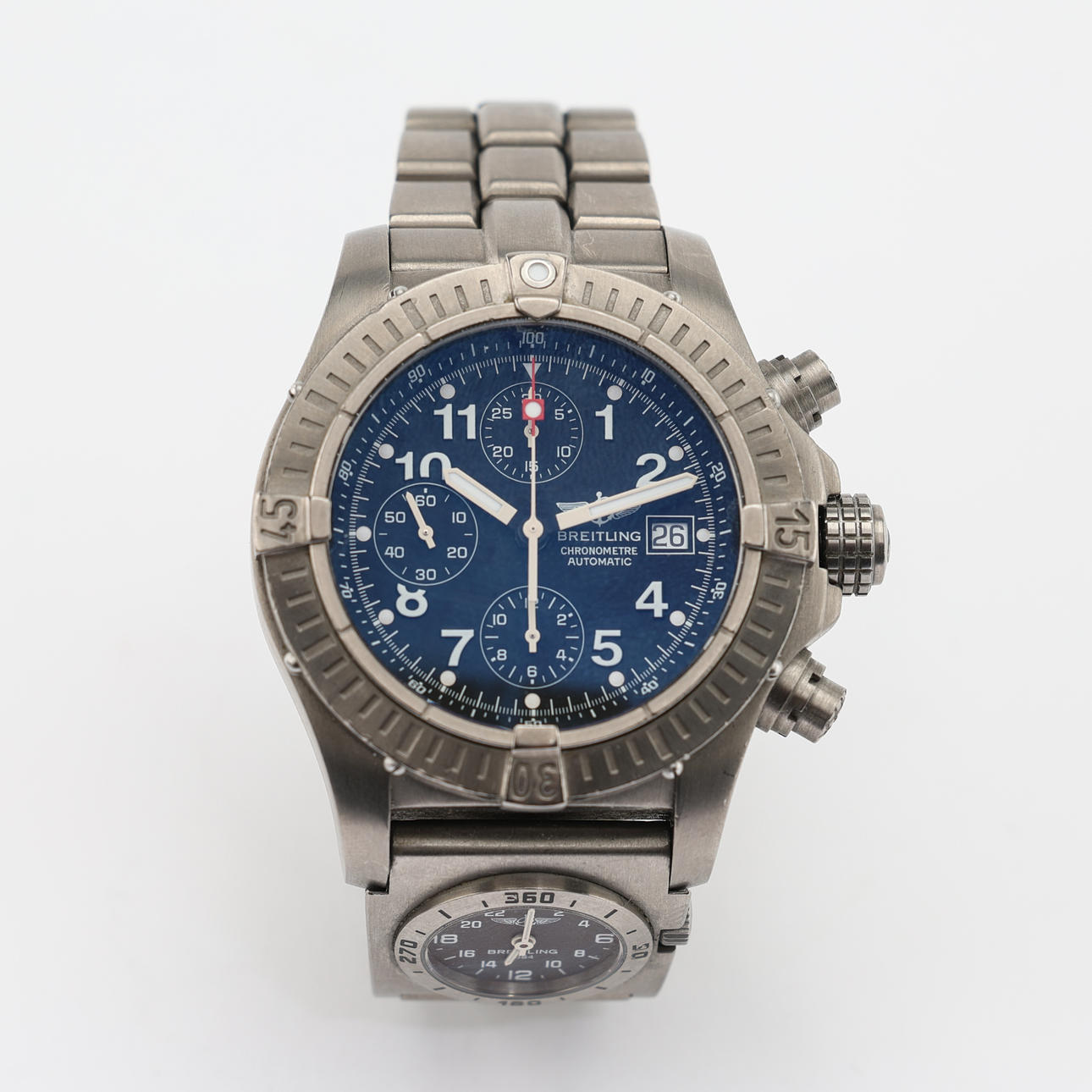 BREITLING CHRONO AVENGER, wristwatch, titanium, automatic assignment, date, chronograph with minute and hour counter, 21st century.