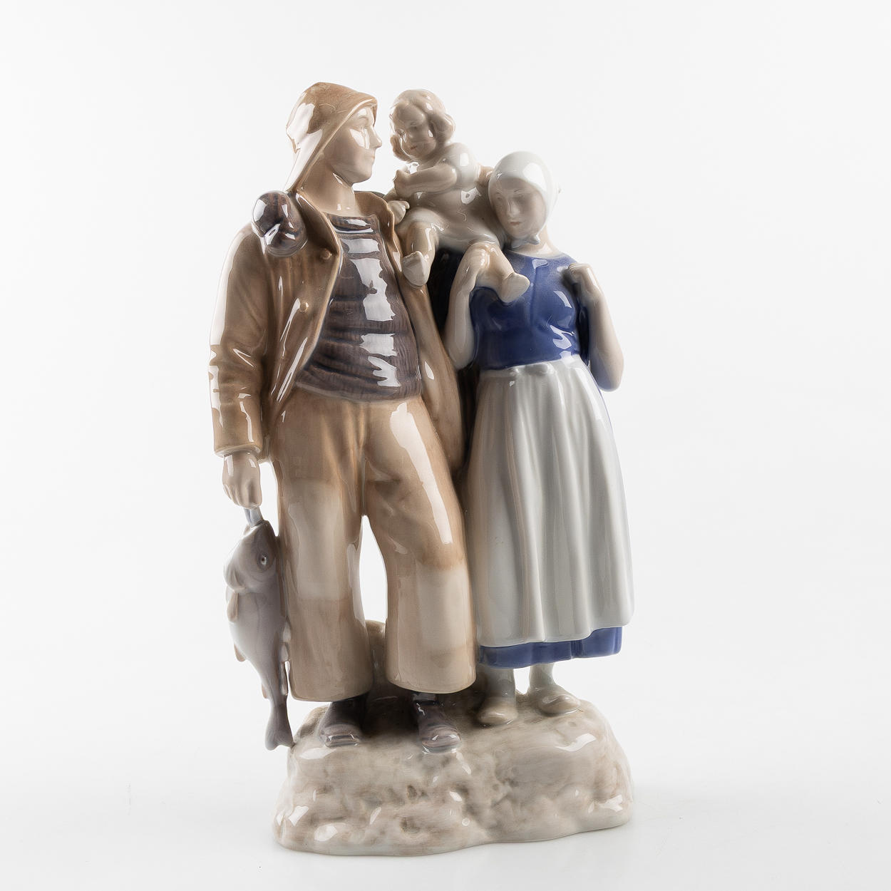 A FISHERMAN'S FAMILY FIGURINE, model 2025, Axel Locher, Bing & Gröndahl ...