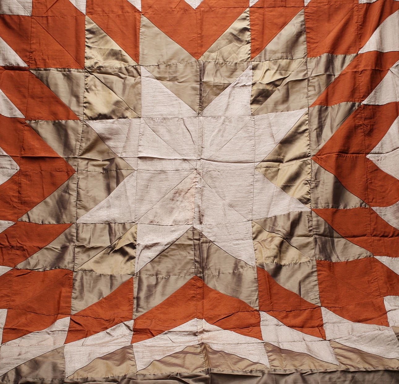 BLANKET, silk/viscose, bargello technique, 200 x 160 cm.