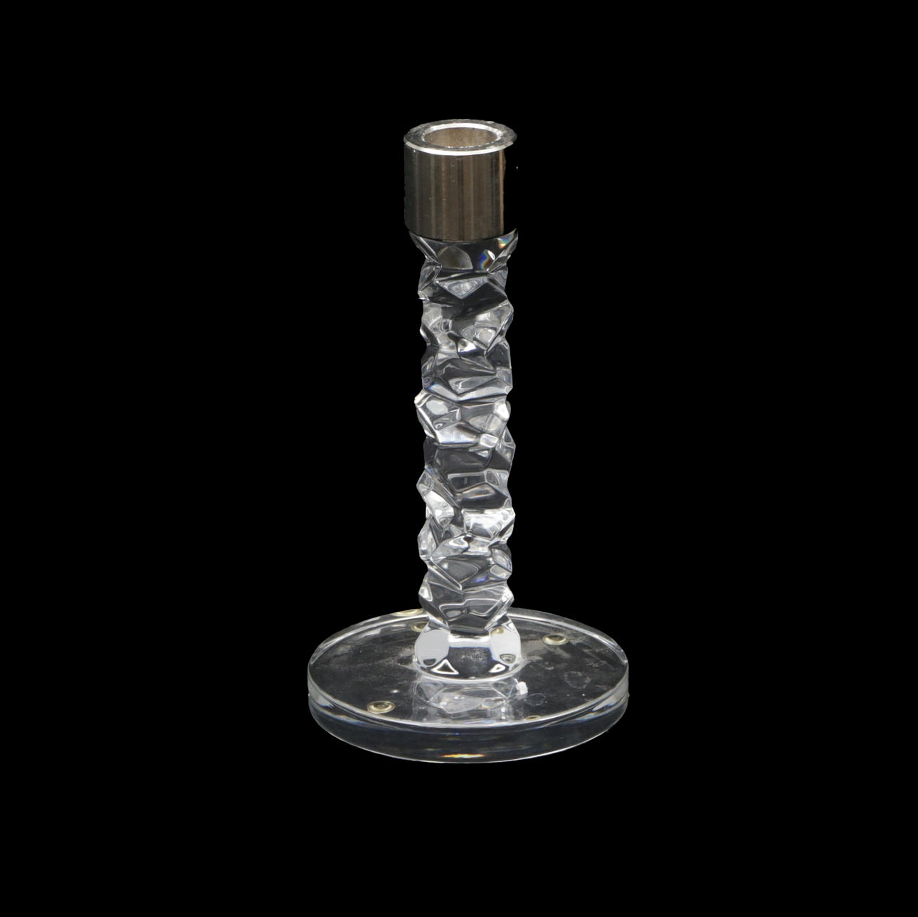 KERZENSTÄNDER, Glas/Metall, Orrefors.