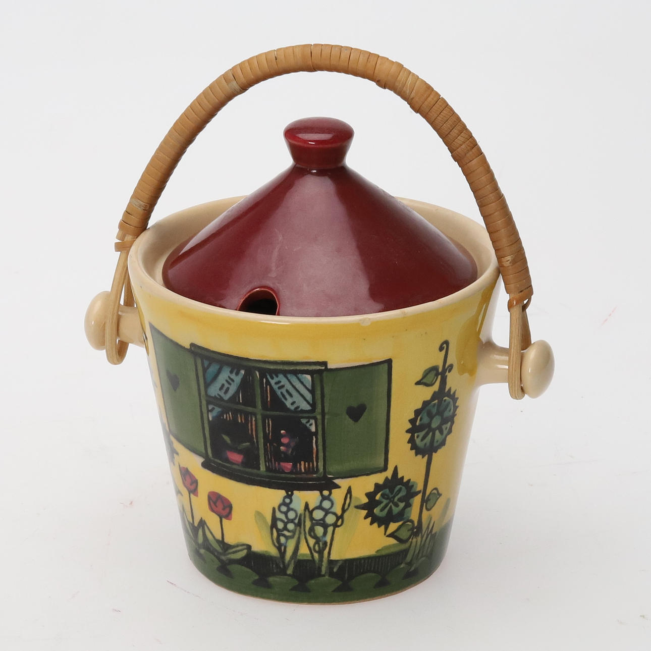 JAR WITH LID, PORCELAIN, “HERRING”, E.JARUP, DECO, ÄLSINGBORG.