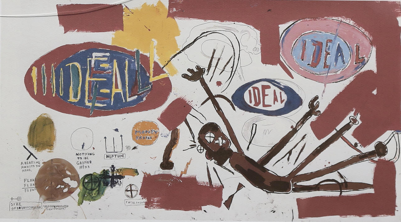 JEAN-MICHEL BASQUIAT. “Victor”, offset, signed in print, and numbered 70/100.