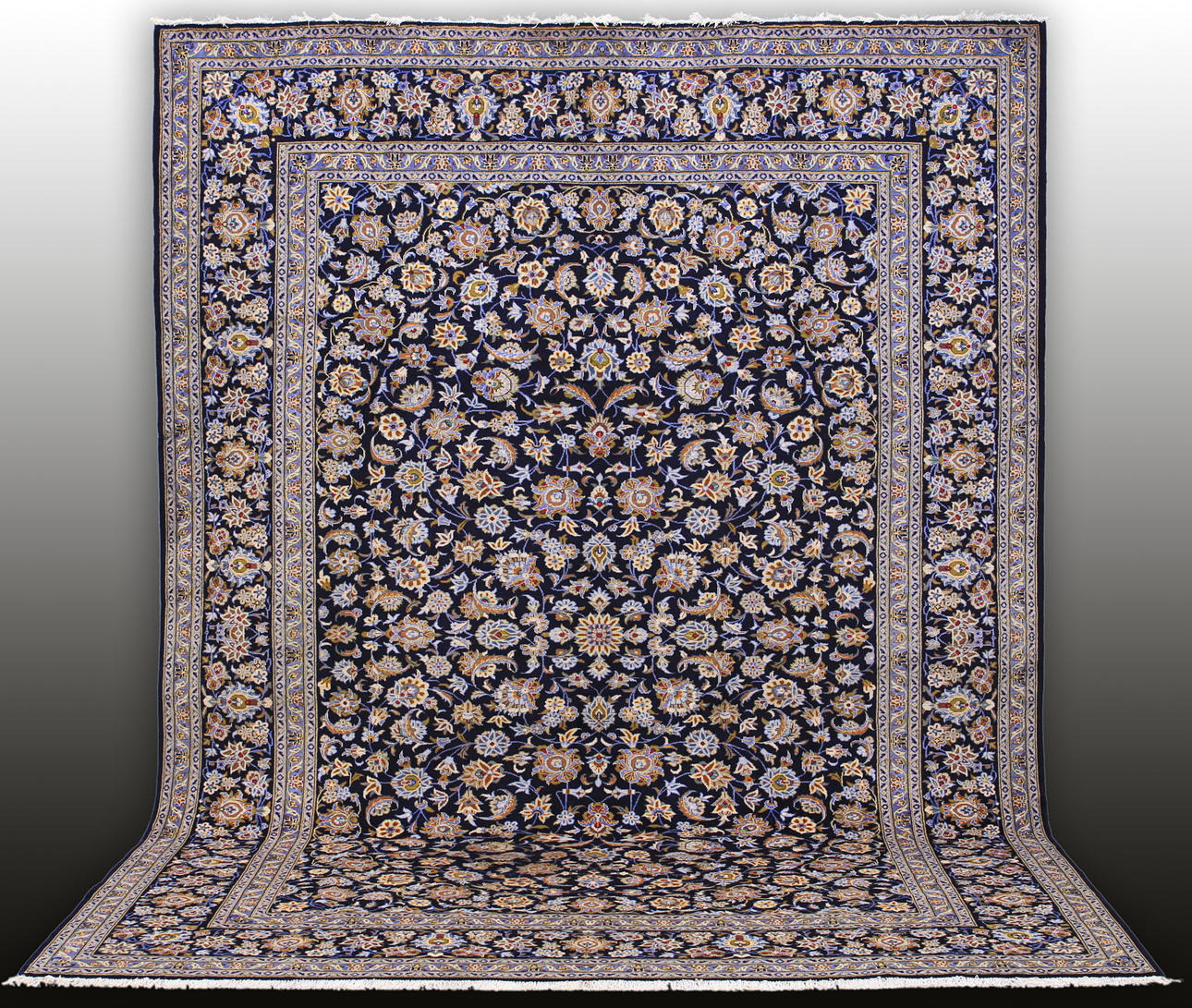 MATTA, Persisk, blå Keshan, (fine), 411 x 308 cm.