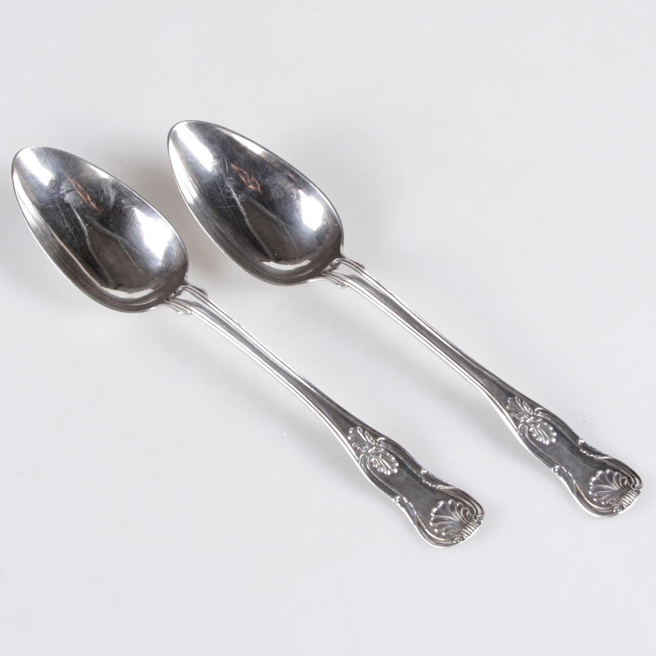 SKEDAR, 2 st. Silver, "Engelsk snäck", Gustaf Fredrik Richter, Stockholm, 1800-tal.