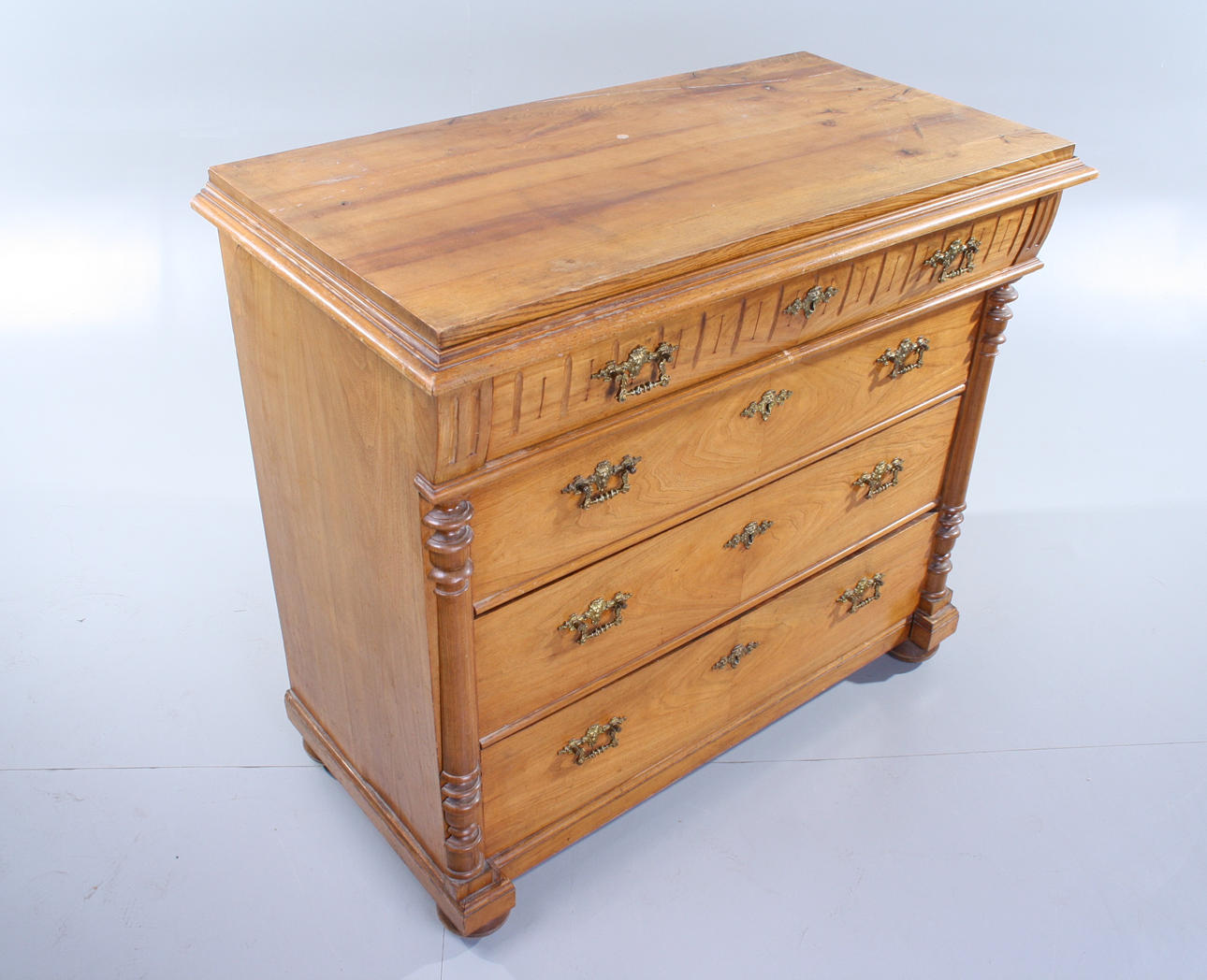 BYRÅ, 4-lådig, alm/björk.