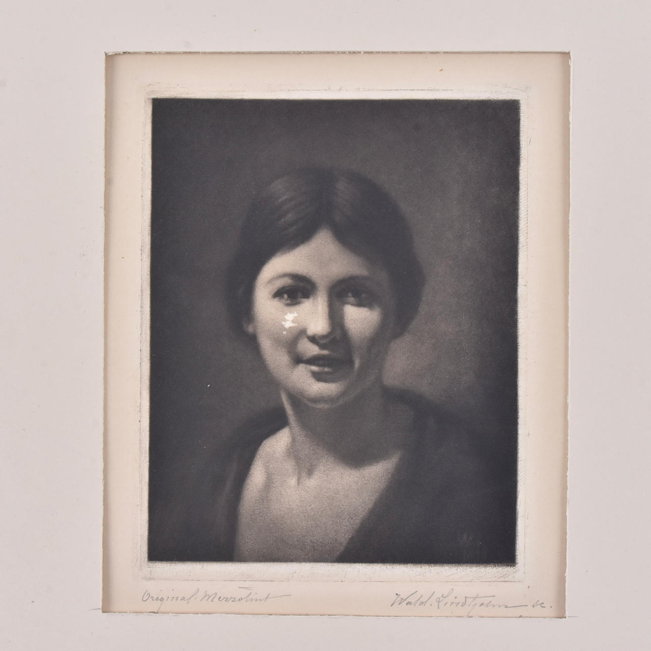 WALDEMAR LINDHOLM. Mezzotinta.