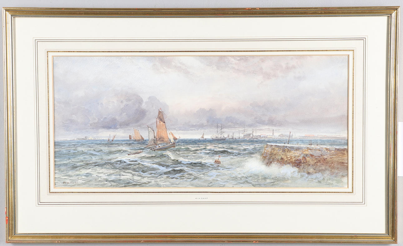 WILLIAM HENRY EARP (1831-1914). WINDIG VOR DER KÜSTE.