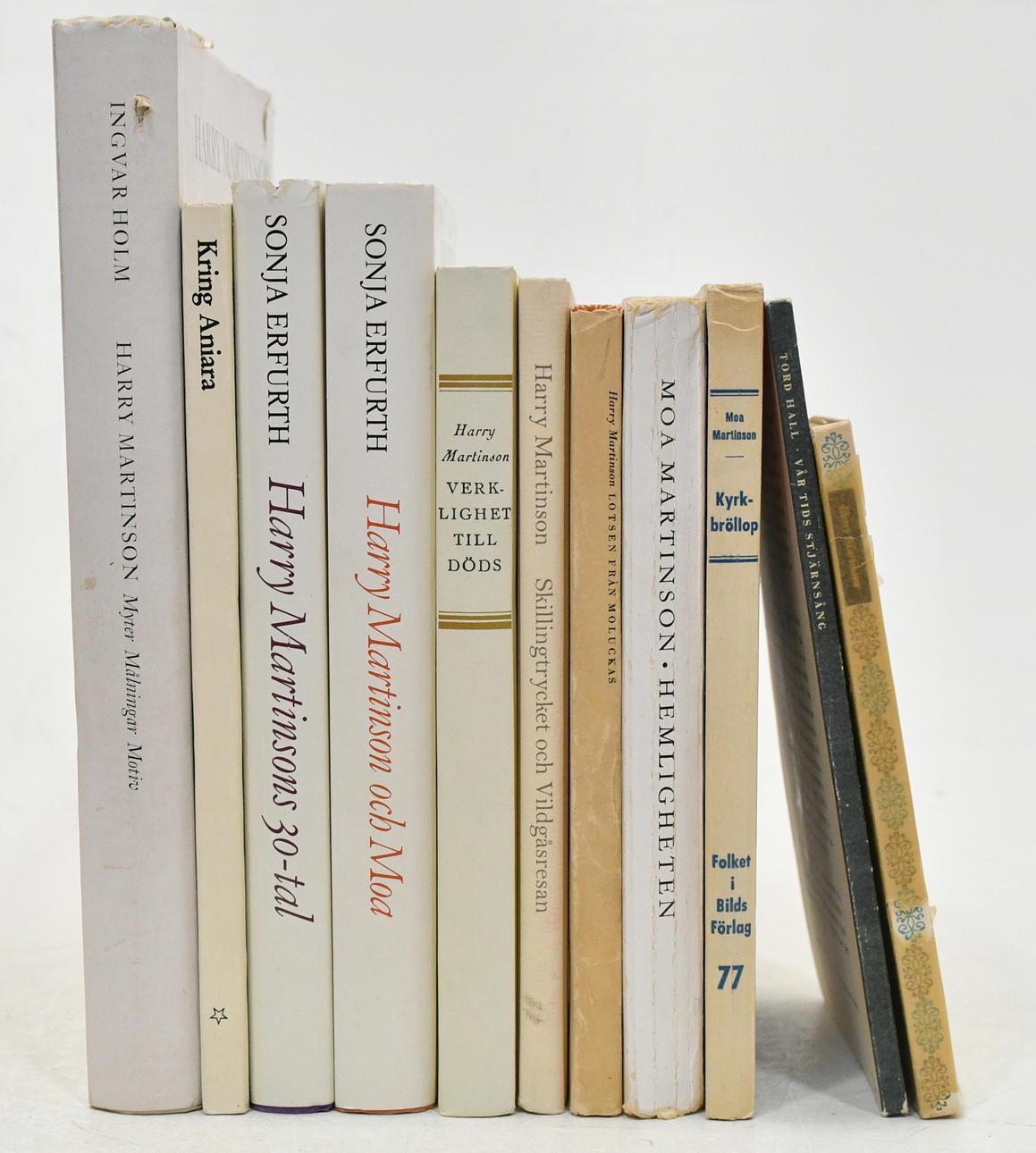 Bøger om og af Harry Martinson, Moa Martinson. 11 bind.
