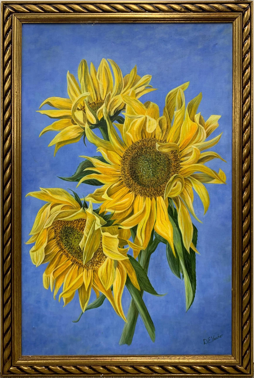 AKRYYLI KANKAALLE AURINGONKUKKIEN MAALAUS.