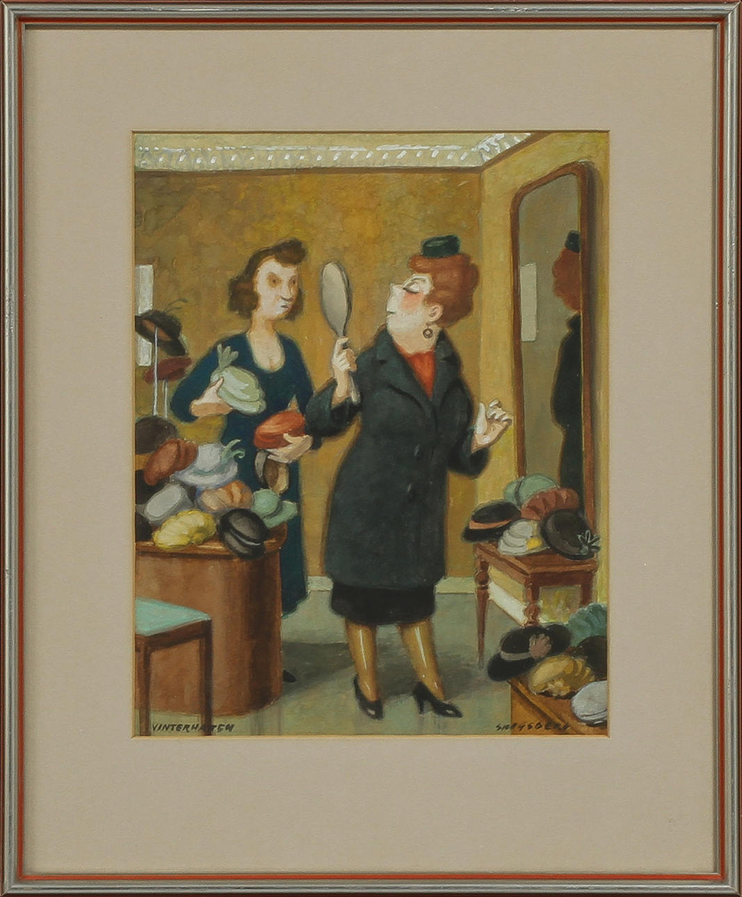 HARALD SKOGSBERG. "Vinterhatten", akvarell, signerad.