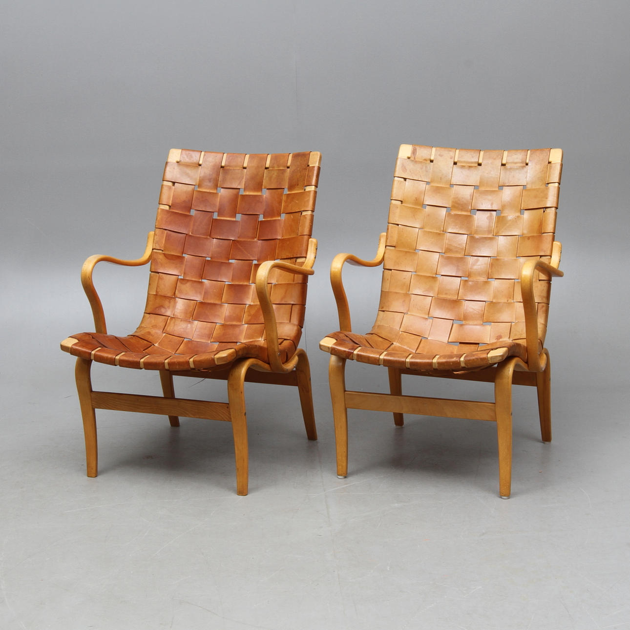 FÅTÖLJER, 1 par, "Eva", Bruno Mathsson, Firma Karl Mathsson, 1960.