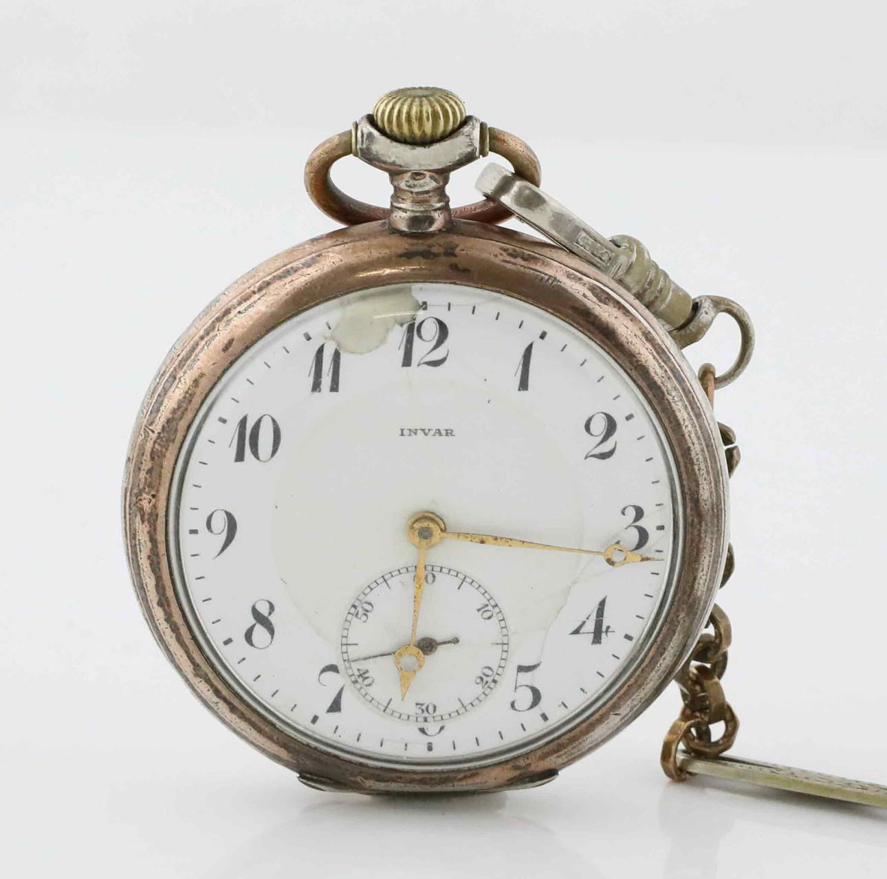 TASCHENUHR, silber, Invar, 51 mm.