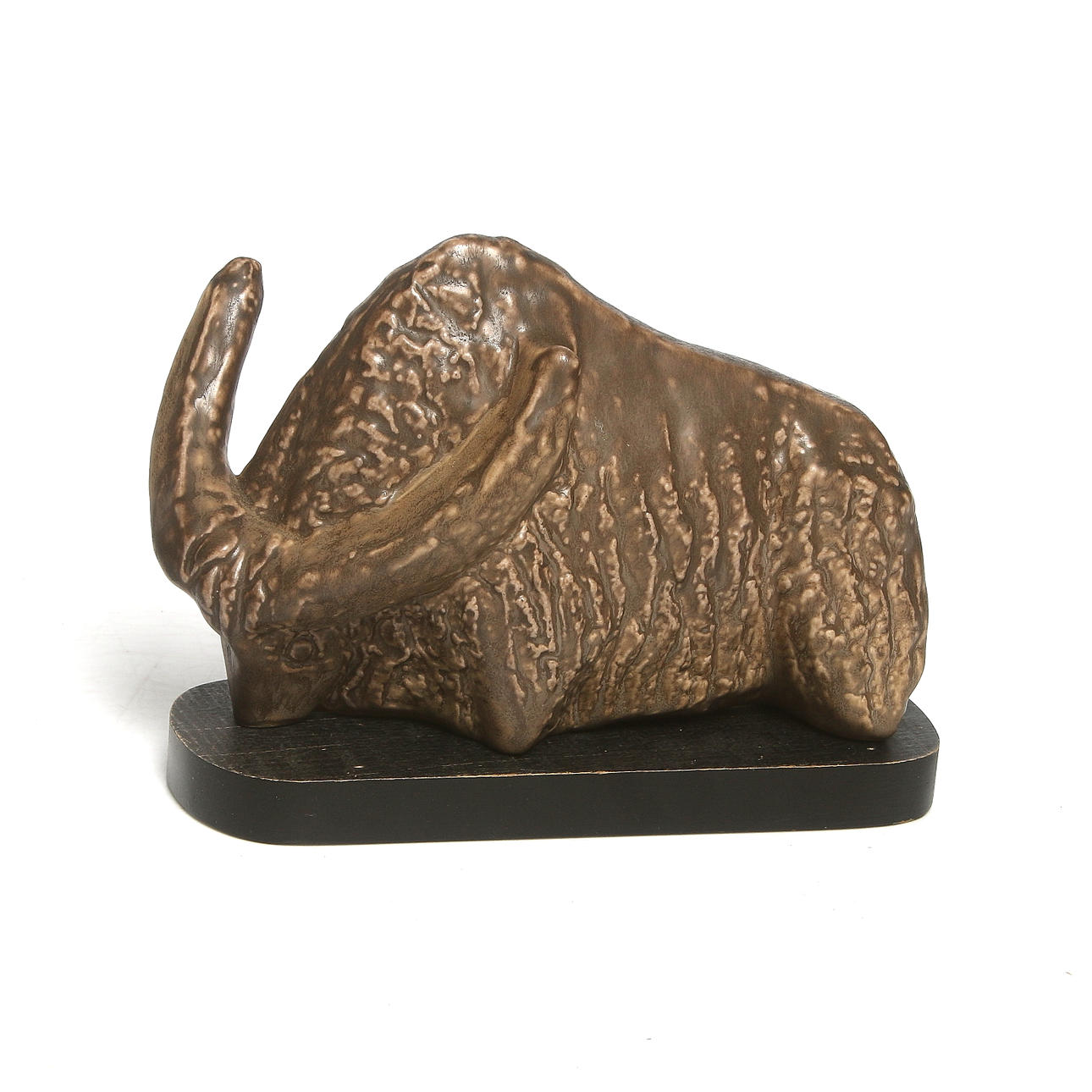 LILLEMOR MANNERHEIM. Figurin, stengods, buffel, Gefle Porslinsfabrik, 1900-talets mitt.