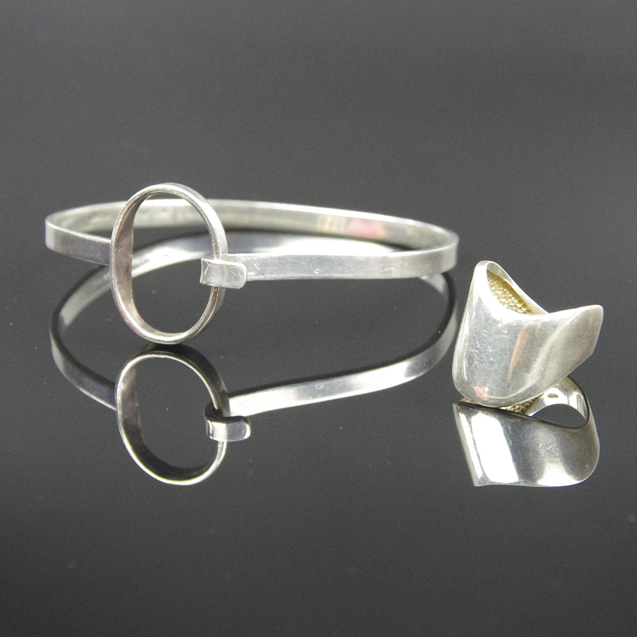 RING SAMT STELT ARMBAND, silver, armbandet från Mexico.