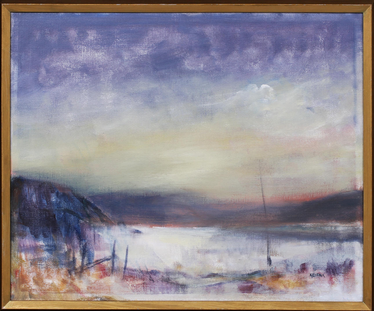 KJELL FALK. "Sensommar", olja på duk, signerad.