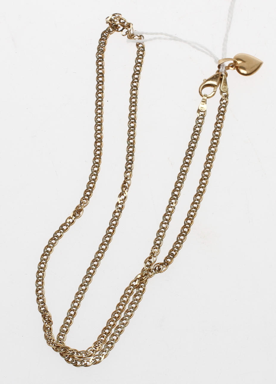 HALSBAND samt HÄNGE, 14k guld, 7,9 gram samt 18k guld, vikt ca 0,5 gram.