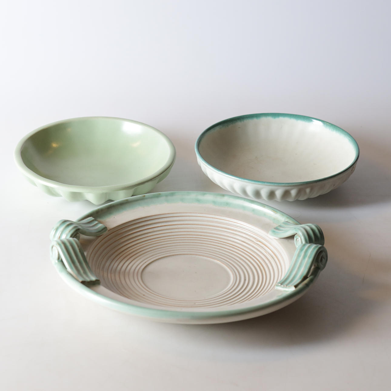 FAT, 3 pcs. Glazed earthenware, partly Upsala Ekeby, 20th century.