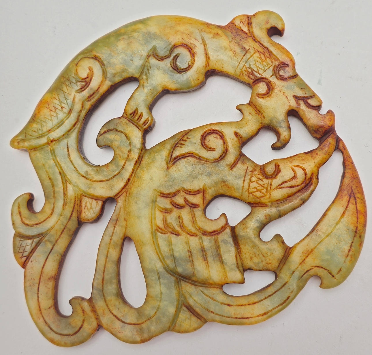 MEDAILLON AUS SPECKSTEIN DRACHE.