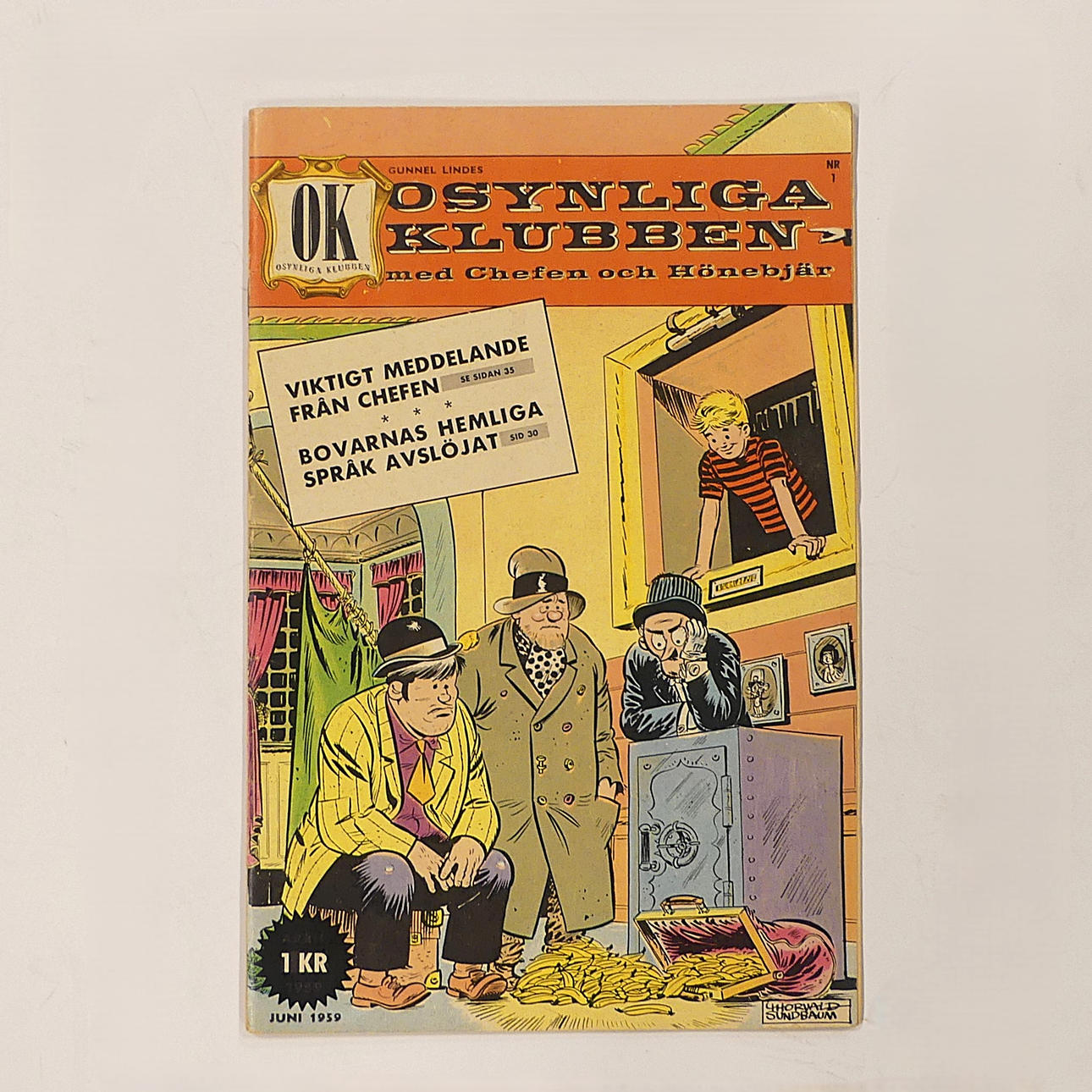 COMIC BOOK, “Osynliga Klubben”, no 1 1959.