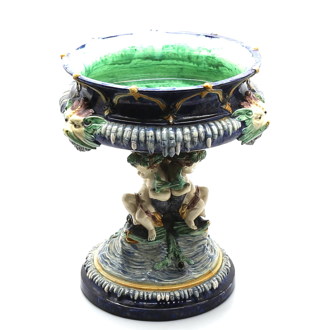 SKÅLUPPSATS, majolika, 1900-tal.