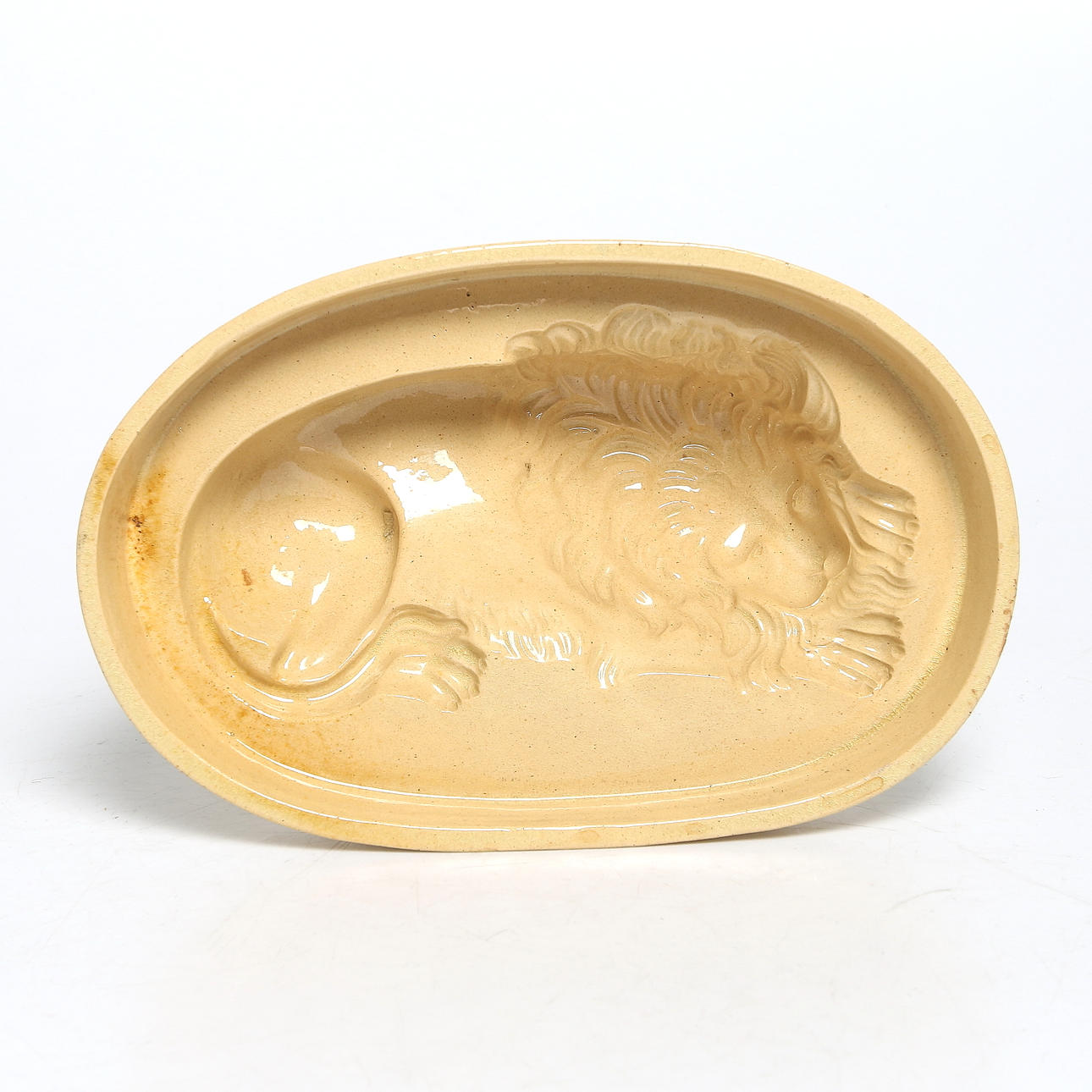 ALADÅBFORM, gulglaserat lergods, stämplad, Höganäs, 1800-tal.