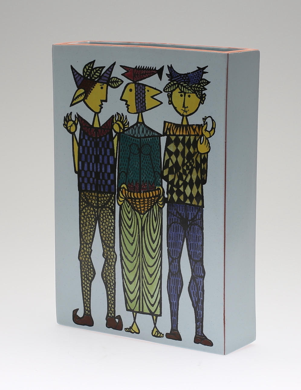 VAS, fajans, "Karneval", Stig Lindberg, Gustavsberg.