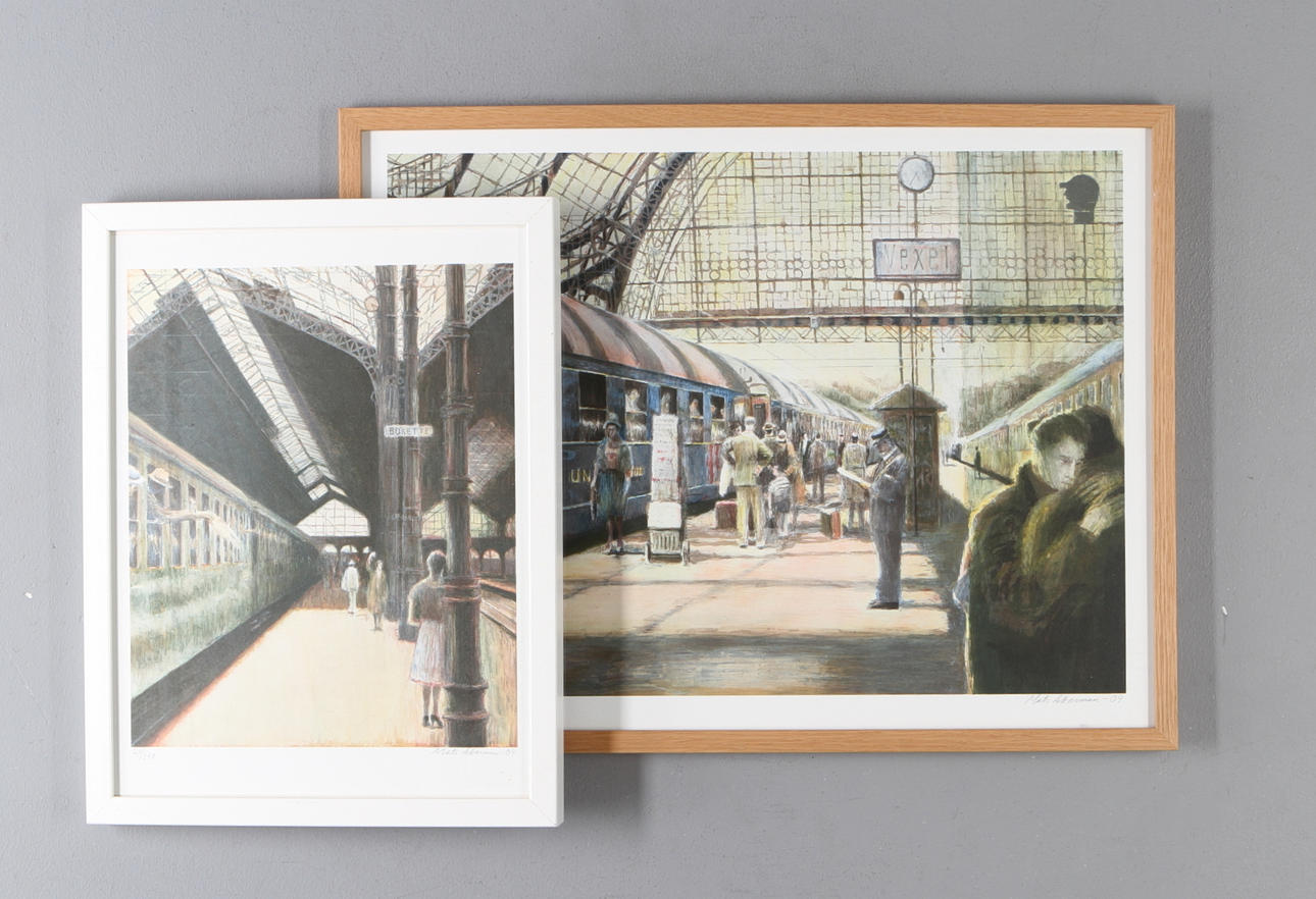 MATS ÅKERMAN. Stationsmotiv, 2 st, pigment prints, signerade och numrerade 108/240 resp 20/240.