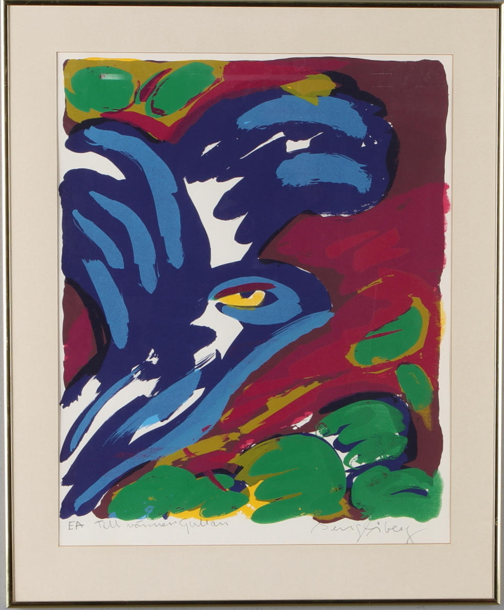 BENGT ÅBERG. Komposition, serigrafi, signerad, dedikerad, EA.