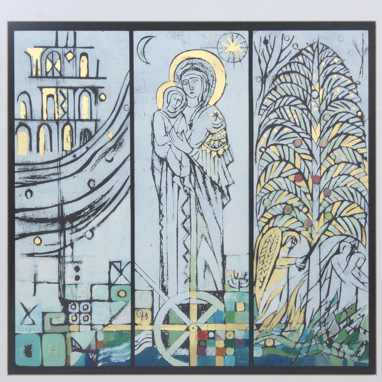 Unbekannter Künstler, Grafik, '' Maria ''.