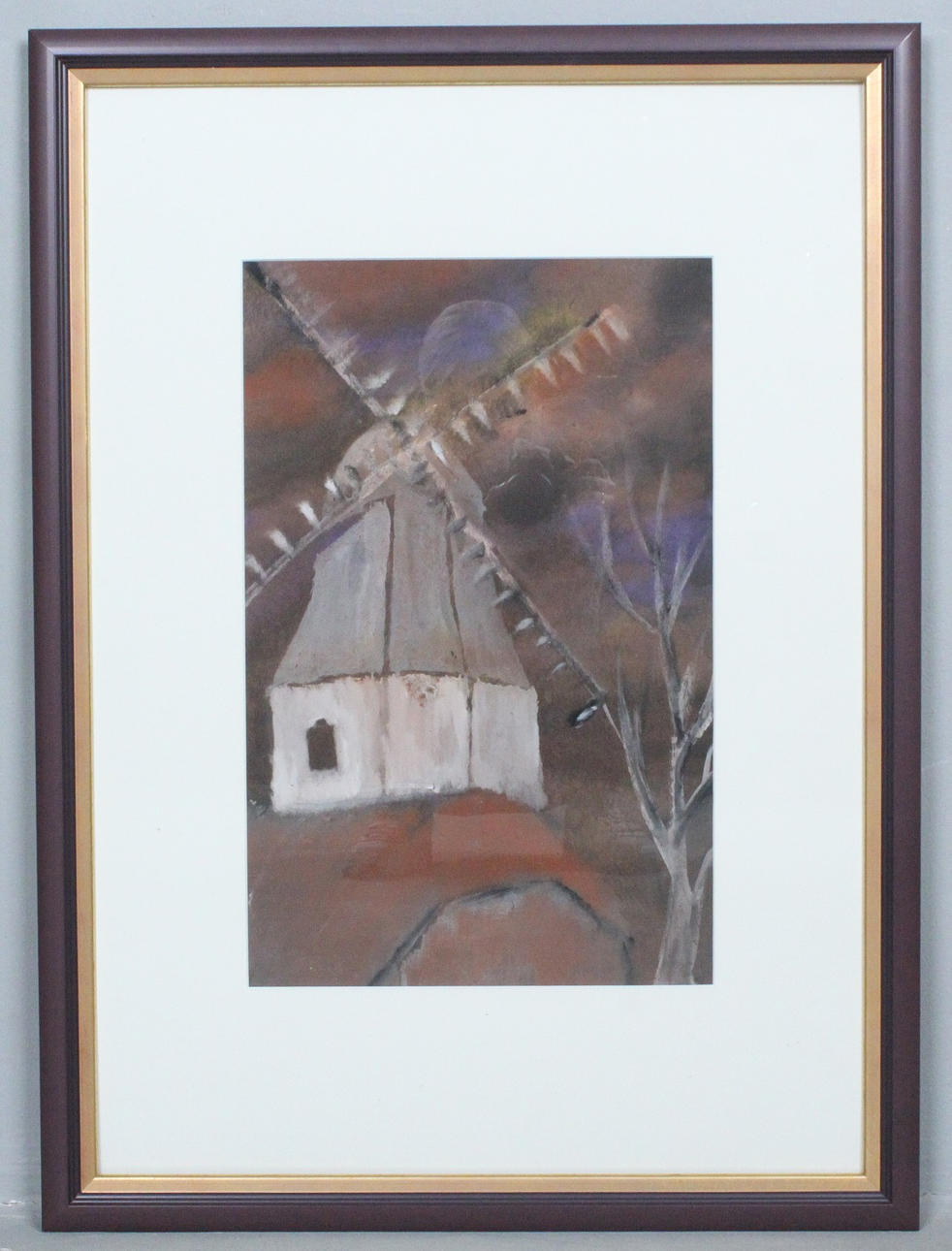 MARIA VOGEL. “Windmühle “, mixed media on paper, signed.