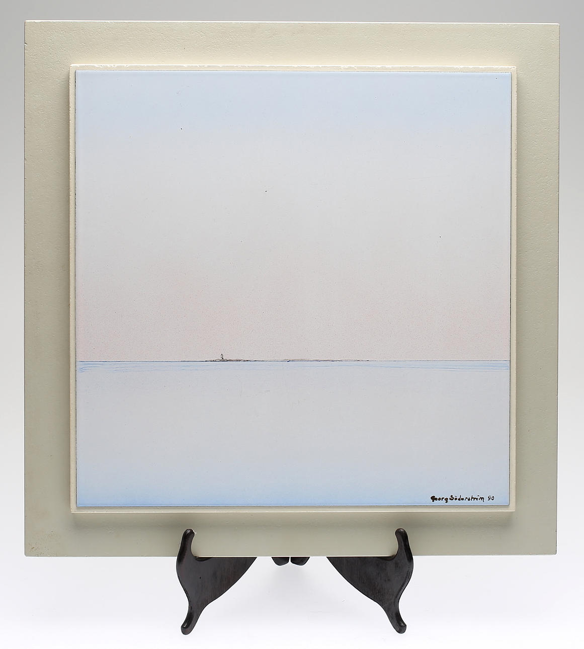 GEORG SÖDERSTRÖM. "Vindstilla afton", emaljmålning, signerad samt daterad '90.