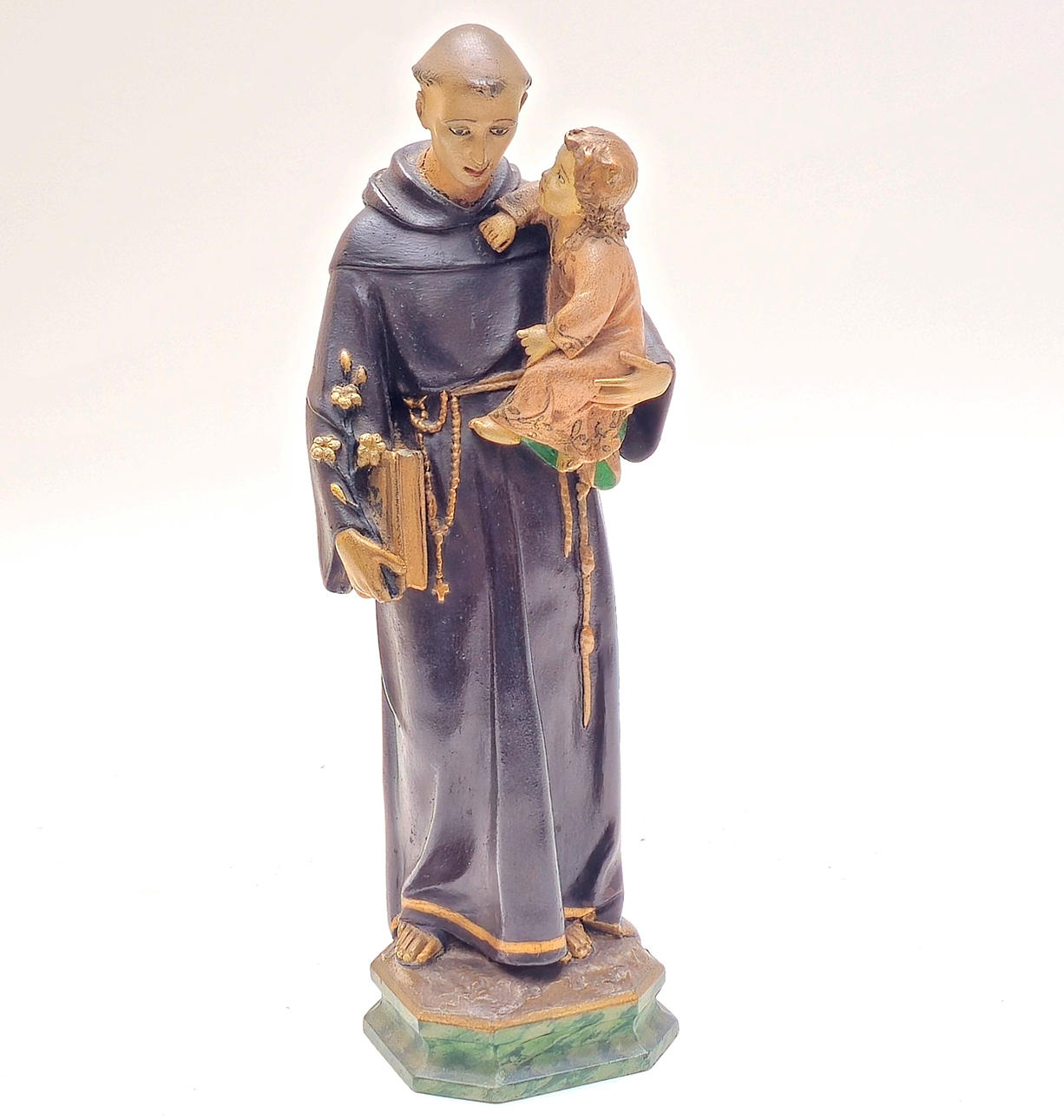 FIGUR AF SAINT ANTHONY AF PADUA I STUK OG TRÆ.