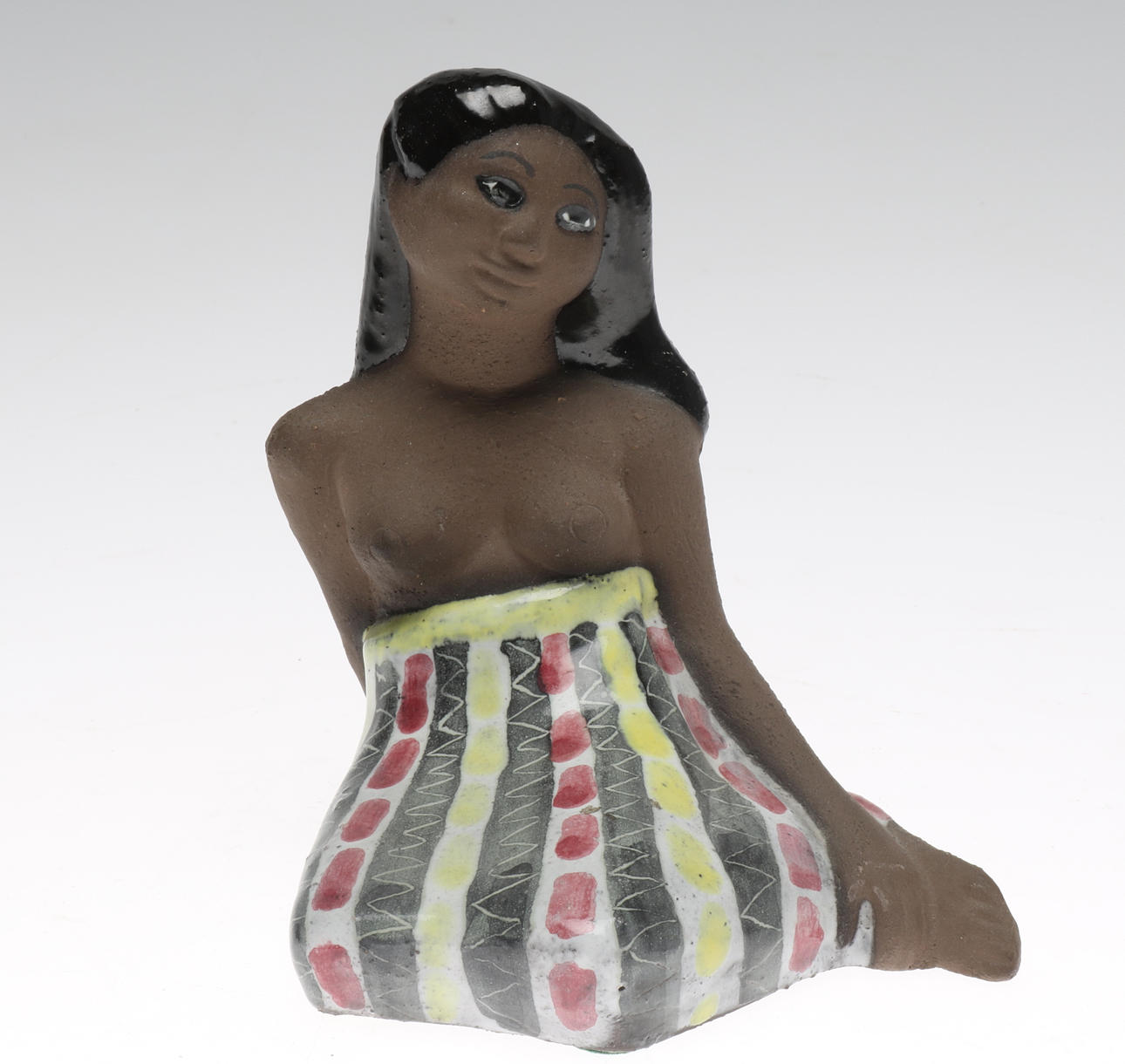 FIGURIN, stengods, Sittande kvinna, Mari Simmulson, Upsala-Ekeby.