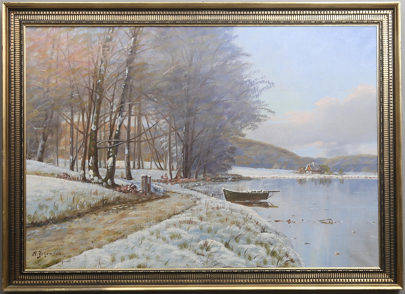 OIDENTIFIERAD KONSTNÄR. Olja på duk. signerad Arne Johansen.