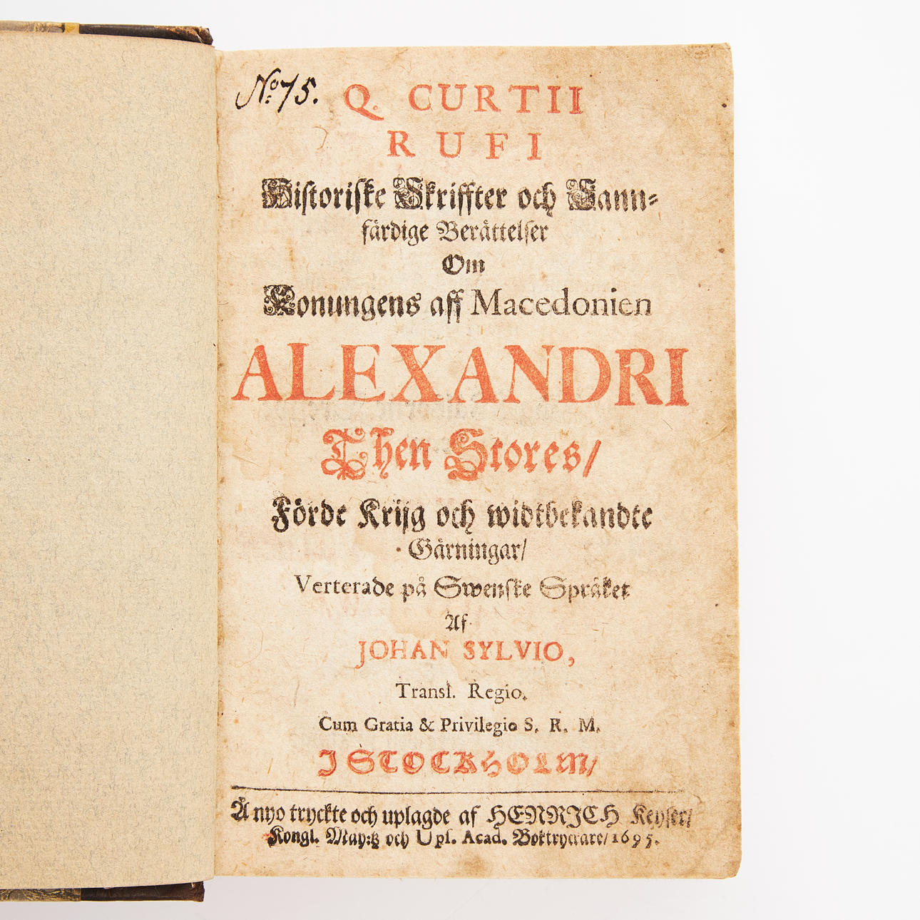 ALEXANDER DEN STORES HISTORIE, 1695.