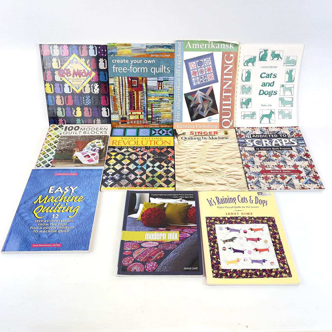 BOGPAKKE, syning, patchwork teknik, hobby, quiltning, 11 stk.