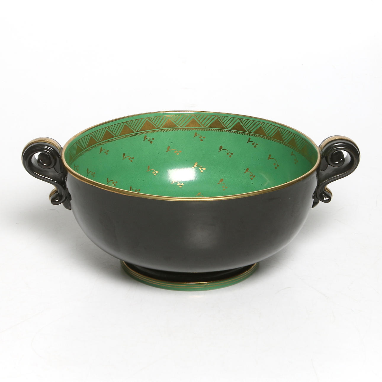 ARTHUR PERCY / EUGEN TROST. Praktskål / bålskål, porslin, Gefle Porslinsfabrik för Nordiska Kompaniets (NK) bordsdukningstävling 1935.