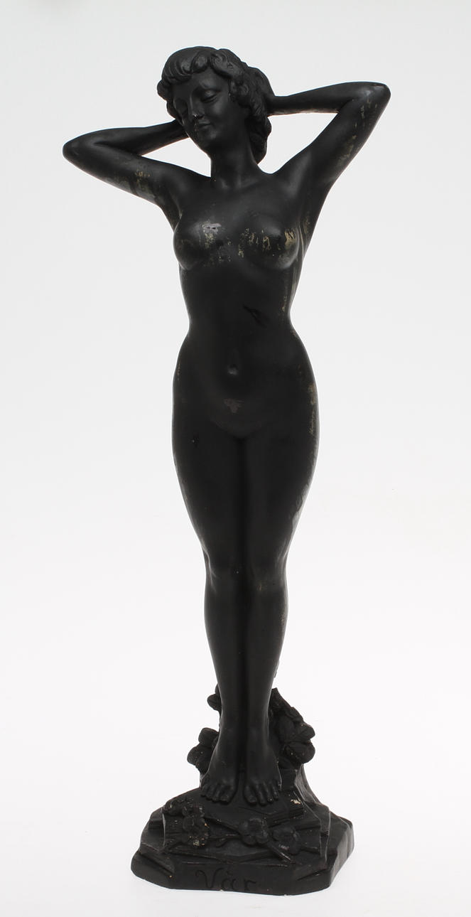 SKULPTUR, "Vår", svartpatinerad gips, 1900-tal.