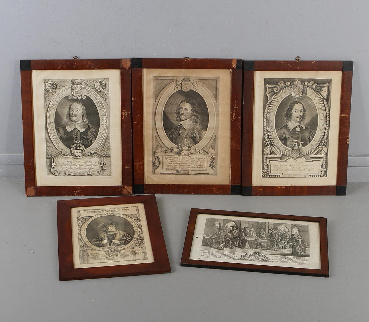 PARTI GRAFIK, 5 st , mestadels mansporträtt.