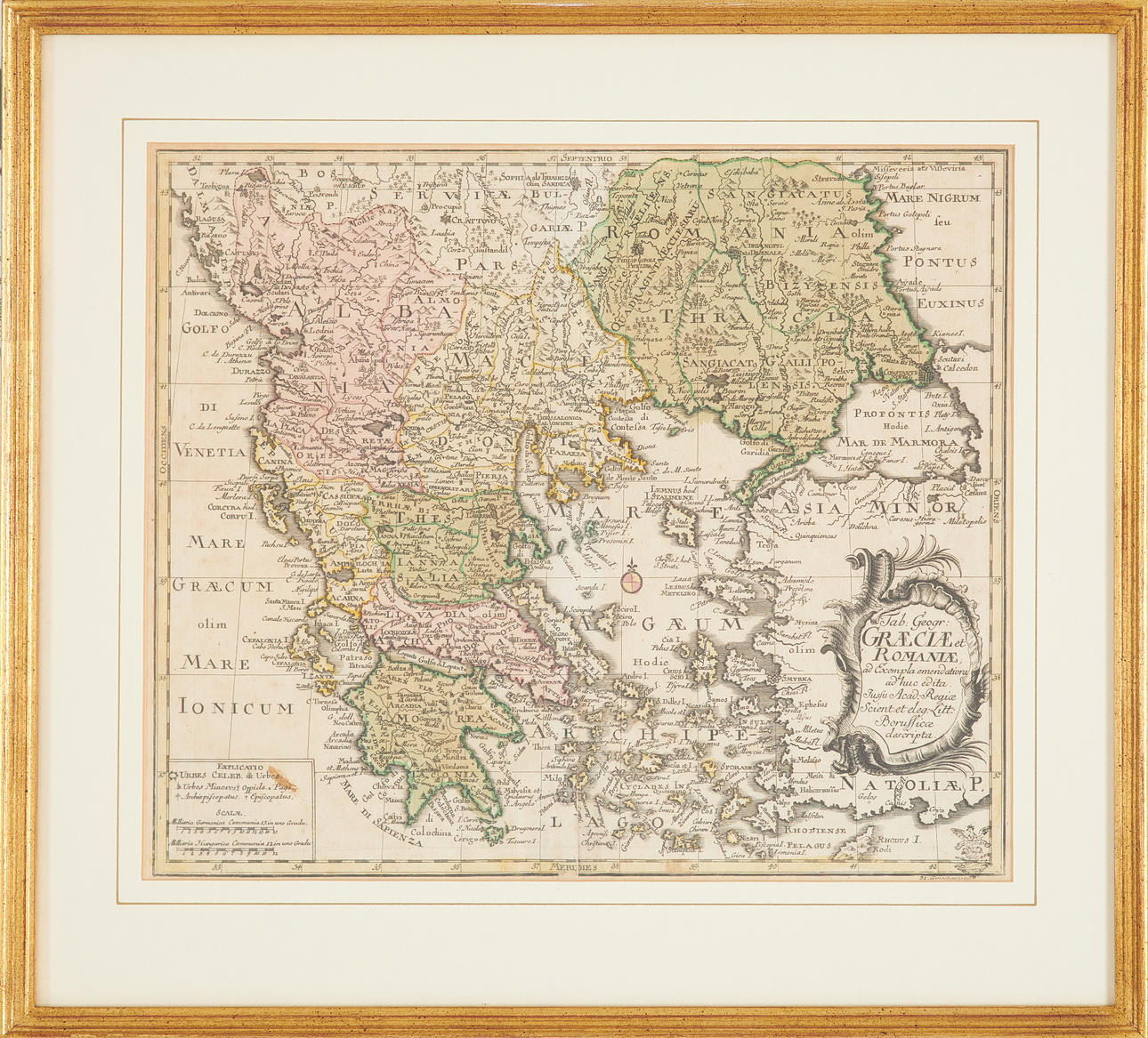LEONHARD EULER. Map of Greece, 18th century, end of 18th century, Geogr ...
