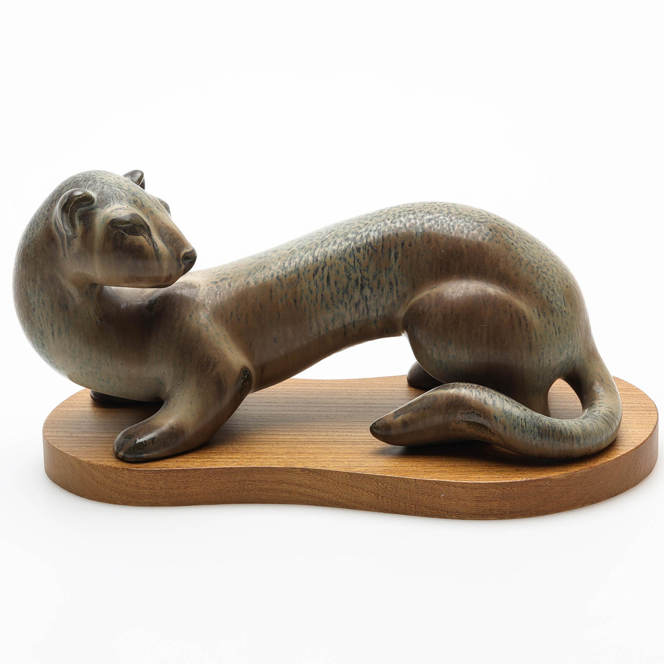 GUNNAR NYLUND. Figura, 2 piezas, hurón, gres, firmada, Rörstrand.