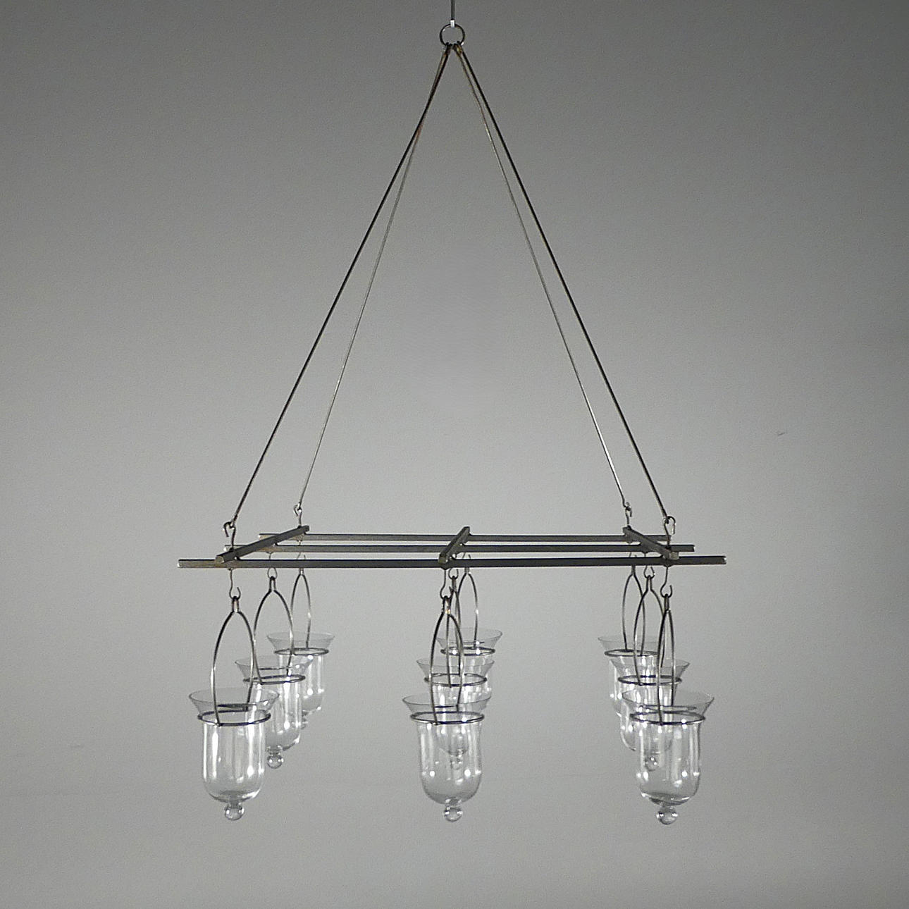 LOFTLYSEKRONE, smedet og glas.