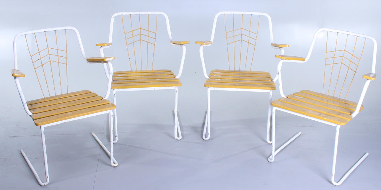 TRÄDGÅRDSSTOLAR, 4 st, 1900-talets mitt.